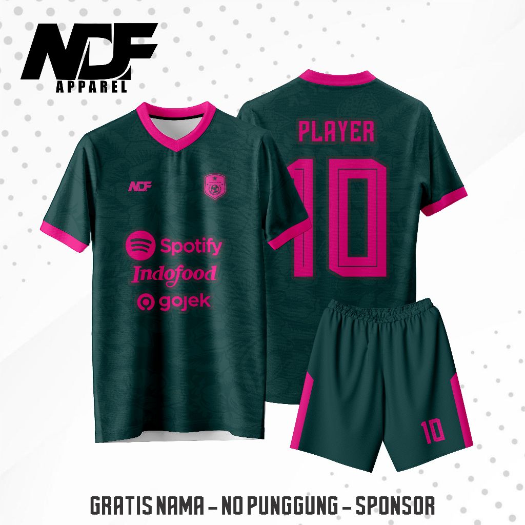 JERSEY FUTSAL SEPAKBOLA BADMINTON HIJAU PINK GRATIS CUSTOM NAMA, NOMOR, LOGO, SPONSOR, FULL PRINTING