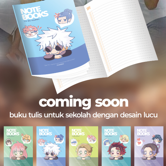 

[READY] Buku Tulis Anime Soft Cover A5 Bergaris by YUMIDO
