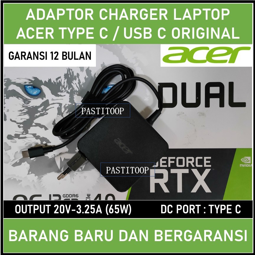 Adaptor Charger Laptop Acer Spin 3 SP313 SP313-51N Type C 65W ORIGINAL