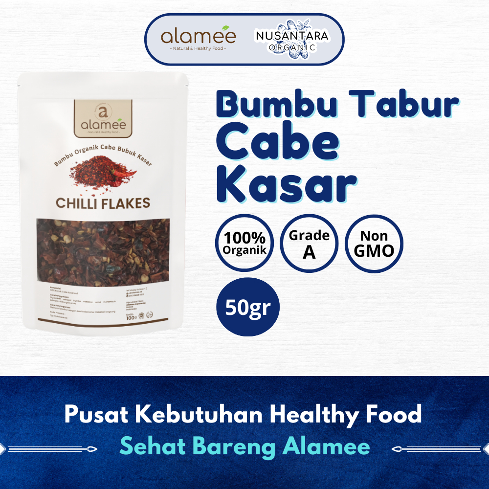 

ALAMEE 50gr Chili Flakes Cabe Giling Kasar Chilli Cabai Bubuk Bumbu Dapur Instan Organik