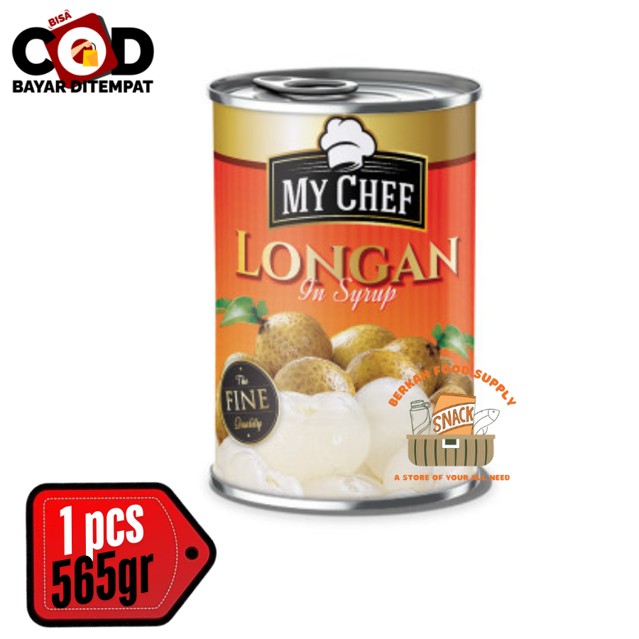 

[ BERKAH ] My Chef Longan In Syrup 565 gram Lengkeng Kaleng Kelengkeng Kaleng