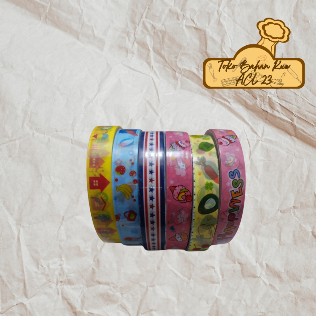 

Isolasi/Selotip/Lakban Motif Lucu Fancy/Solatip Gambar/Selotip Toples Kue/Isolasi Toples