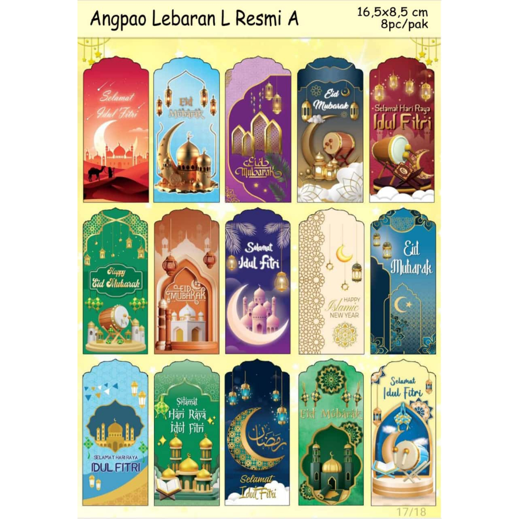 

Amplop Lebaran 8pcs THR Idul Fitri Karakter Angpau Jumbo