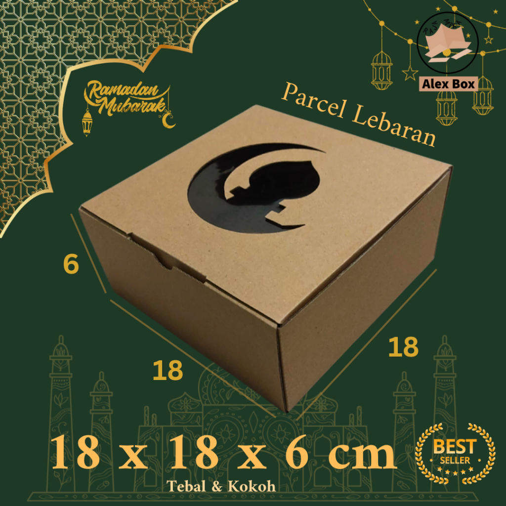 

Kardus Box Parcel Lebaran 18 x 18 x 6 cm | Model Mika | Idul Fitri, Hampers, Bingkisan, Hantaran, Kue, Diecut