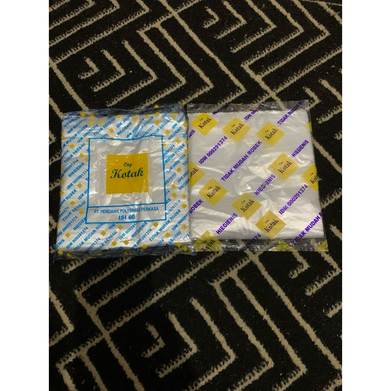 Kantong Plastik Cap Kotak 15 / Kantong Plastik Kecil Putih Bening Praktis