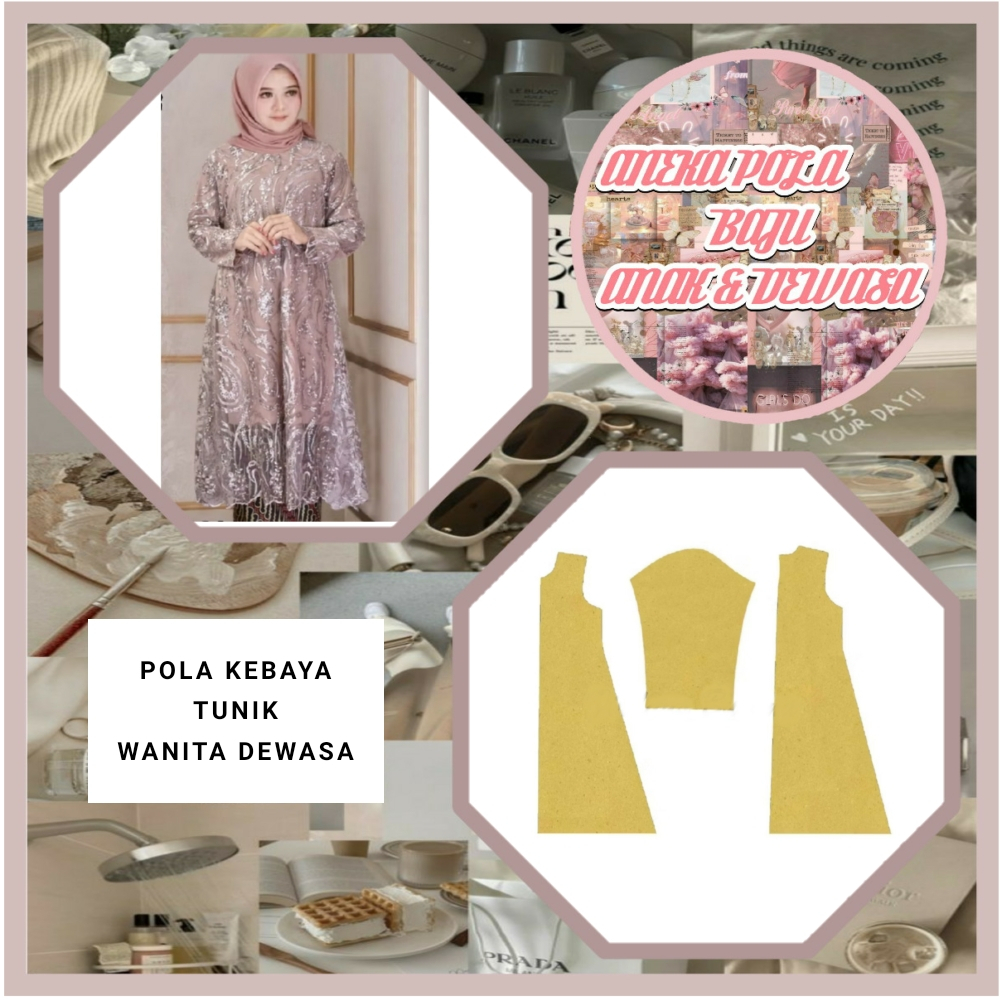 Partenzil Pola Kebaya Tunik Wanita Dewasa Pola Kebaya Tunik Dewasa Pola Jahit Pola Jiplak