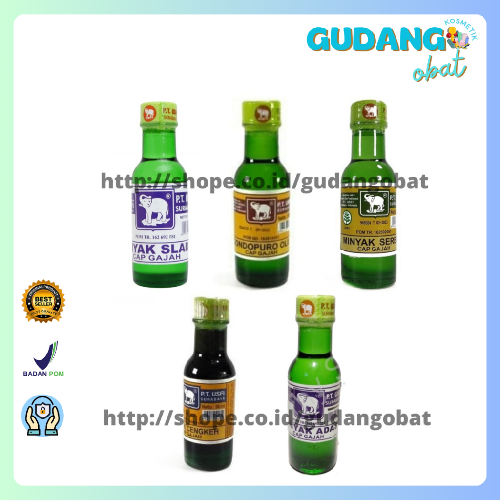 Gajah Minyak Adas, Cengkeh, Gondopuro, Sereh, Slada 50 Ml ( 100 K ) Kaca