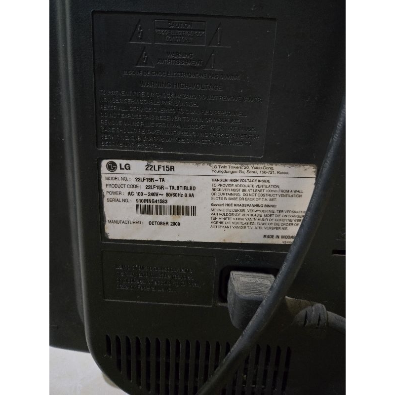 tv LG kondisi second 22inch