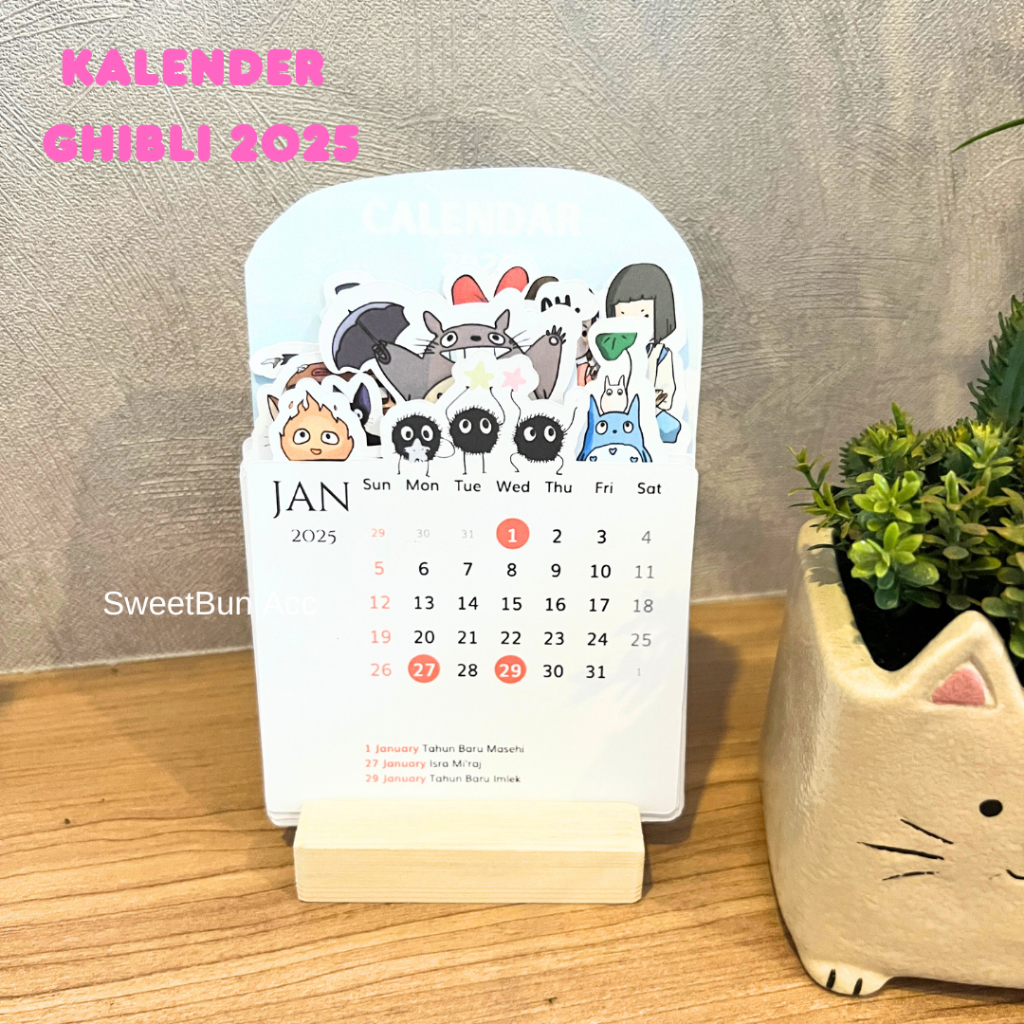 

KALENDER MEJA MINI KARAKTER GHIBLI 2025 KALENDER AESTHETIC