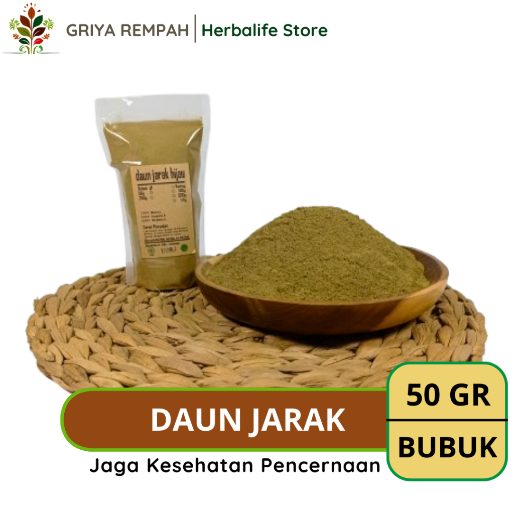 

DAUN JARAK HIJAU BUBUK 50 GRAM Premium Kaliki Ramuan Rrmpah Herbal Kering Alami Jamu Tradisional untuk Kesehatan Simplisia Ricinus communis