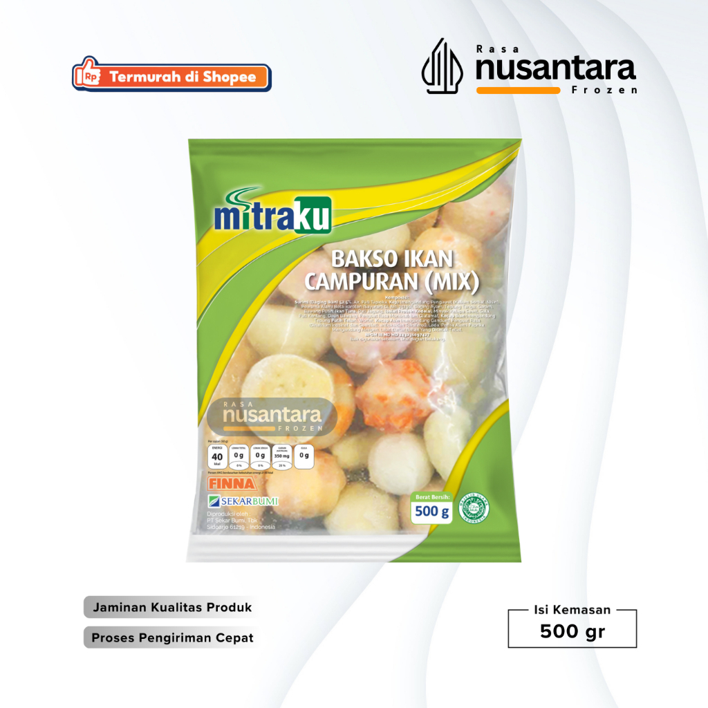 

MITRAKU Bakso Ikan Mix 500gr / 250gr Frozen Halal