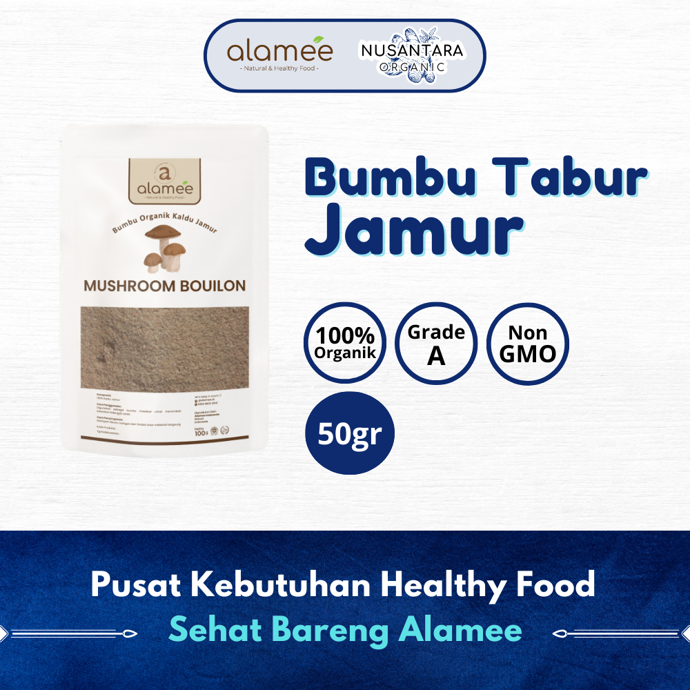 

ALAMEE 50gr Bubuk Kaldu Jamur NON MSG Bumbu Dapur Organik Praktis Mushroom Powder Nusantara Organic