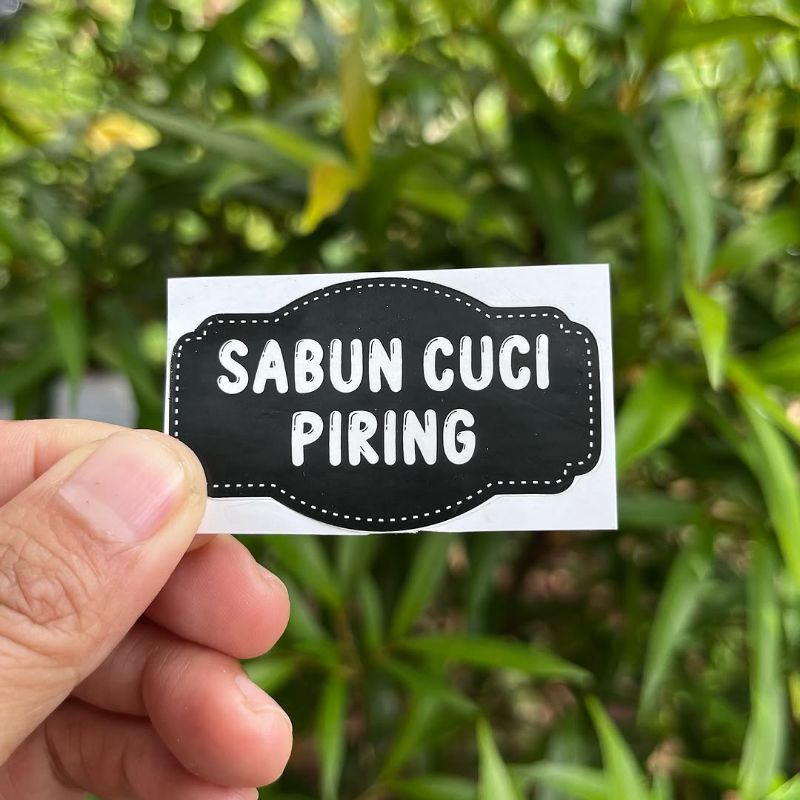 

Stiker Anti Air Sabun Cuci Piring Size 5x3cm