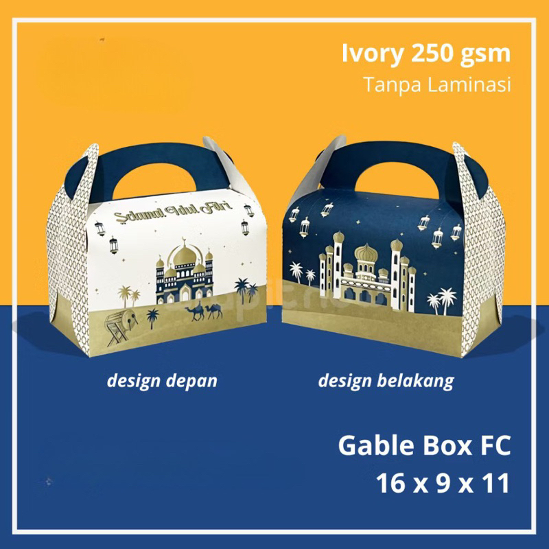 

Kotak kue lebaran Gable box lebaran ivory