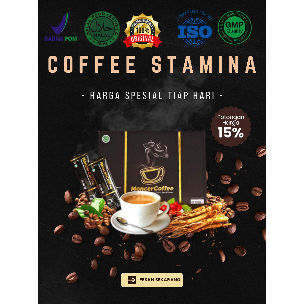

Monceer Coffee Original Kopi Kuat Stamina Pria Tahan Lama Perkasa Di Ranjang Tanpa Efek Samping BPOM