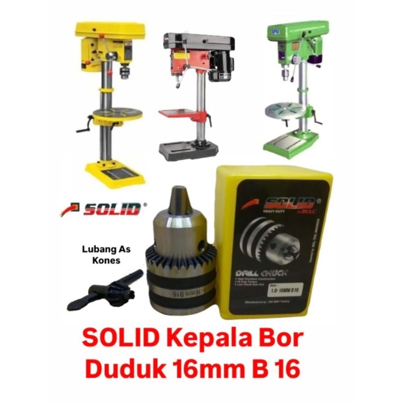 SOLID kepala bor  duduk kones 16mm b16 Box KUNING