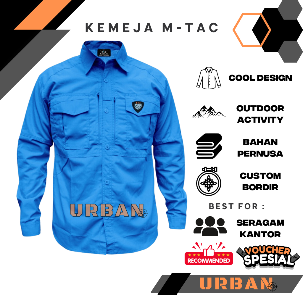 Kemeja Tactical Lengan Panjang Premium Pernusa M-TAC Series