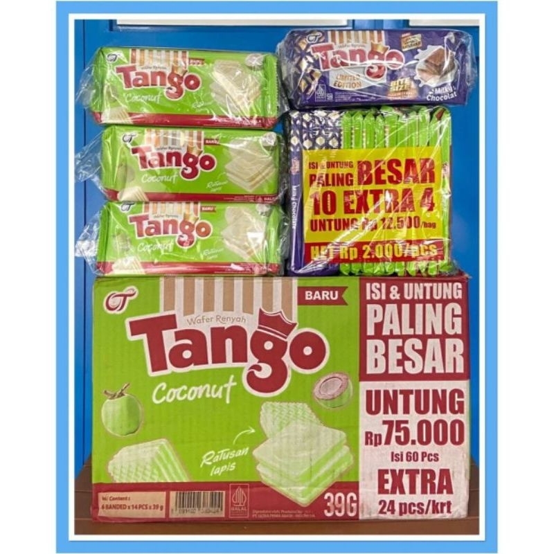 

tango 2000 1 pak isi 10+4 (extra bonus) untung lebih banyak