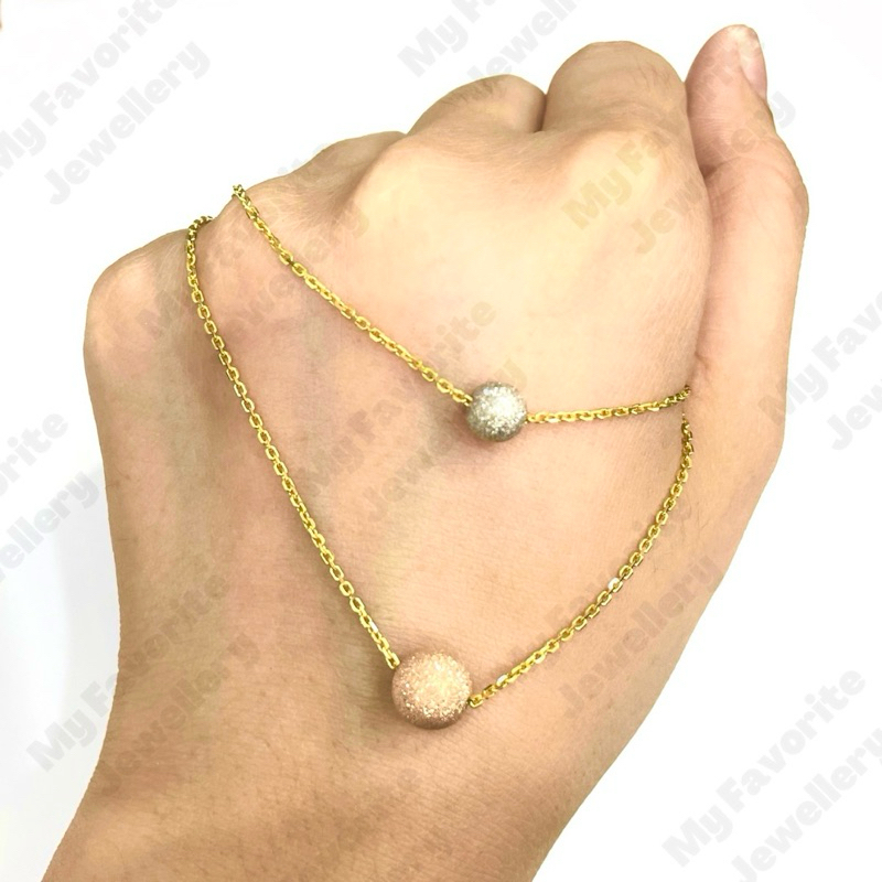 Kalung Layer Bola-bola Warna Emas Asli Kadar 875 20K