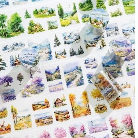 

Natural Landscape PET tape kiss cut jurnal diy