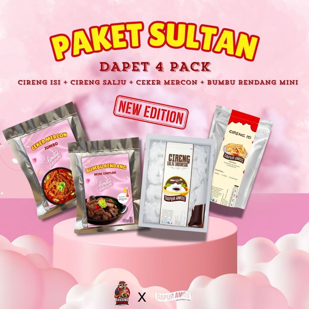 [DAPET - 4 PACK] - CEKER MERCON+BUMBU RENDANG + CIRENG ISI + CIRENG SALJU | DAPUR AMOSXDDR
