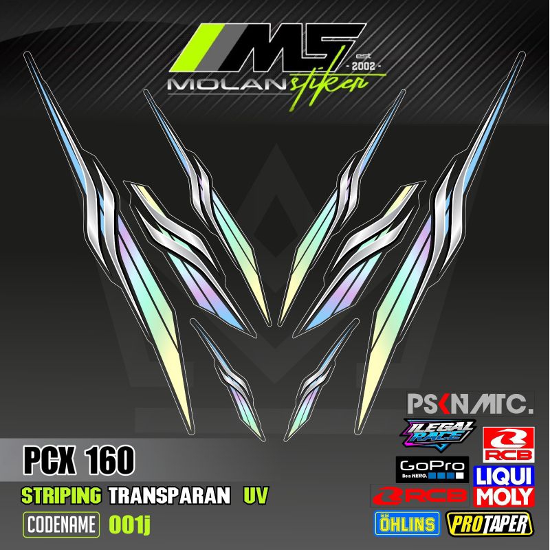 Decal Sticker Striping Variasi Transparan Uv PCX 160 All New Honda PCX 160 2025 PCX 160 2022-2025 PC