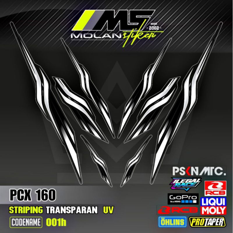 Decal Sticker Striping Variasi Transparan Uv PCX 160 All New Honda PCX 160 2025 PCX 160 2022-2025 PC