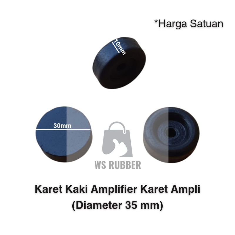 Karet Kaki Rotan Diameter 30mm Karet Bulat Karet Ampli Box Speaker Karet Kaki Amplifier Karet Ampli 