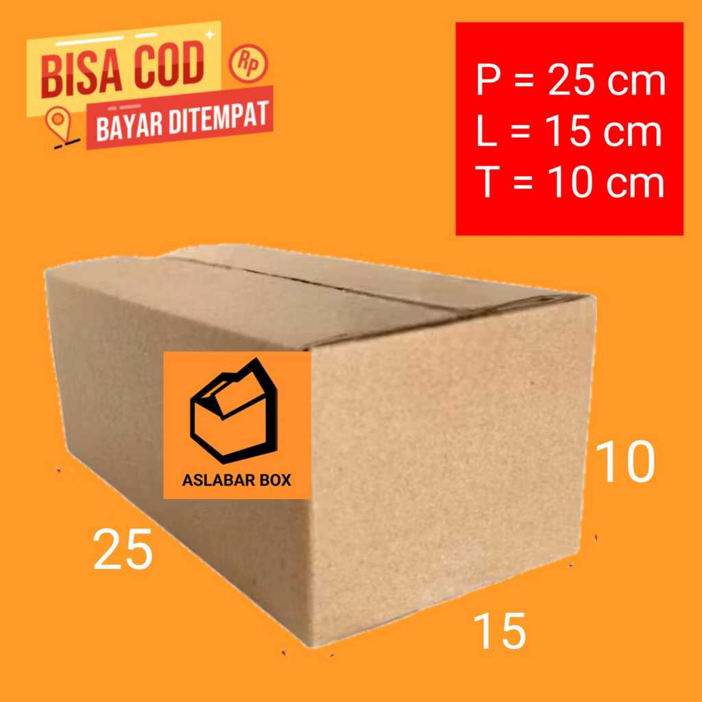 

Kardus 25x15x10 Cm / Kardus Box Packing Polos Tebal Premium