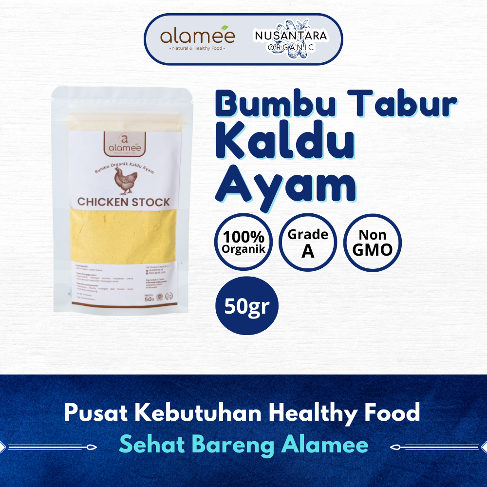 

ALAMEE 50gr Kaldu Ayam Bubuk Chicken Stock Powder Extract Seasoning Non MSG Murni Bumbu Organik