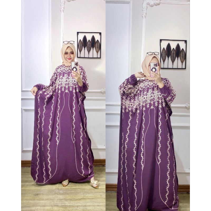 Promo Gamis Kaftan Rayon Jumbo Terbaru Gamis Lebaran Wanita Kekinian Daster Kaftan Busui Wanita Vira