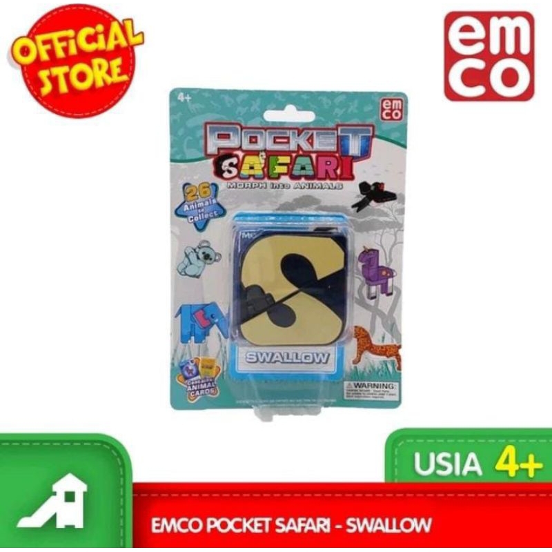 EMCO POCKET SAFARI SWALOW SWALLOW S BURUNG WALET HURUF S ALPHABET S ORIGINAL mainan PREMIUM SWALLOW 