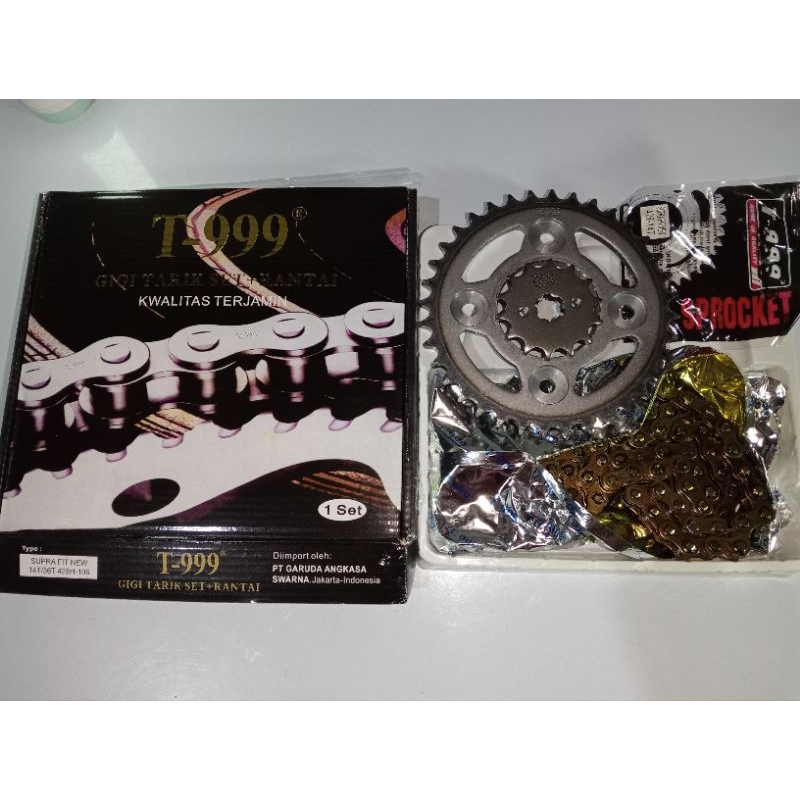 T-999 GEAR SET GIR+RANTAI FIT NEW REVO 40T ANGKUTAN KEBUN BEBAN BERAT