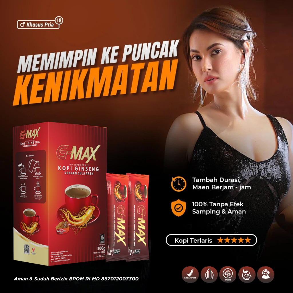 

GMAX Minuman Kopi Pria STAMINAA Original Bpom Extra Gingseng Dan Gula Aren Asli100%