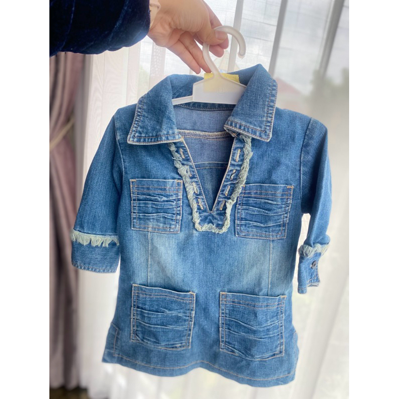 Atasan Jeans Anak perempuan keren. Tunik Anak perempuan jeans