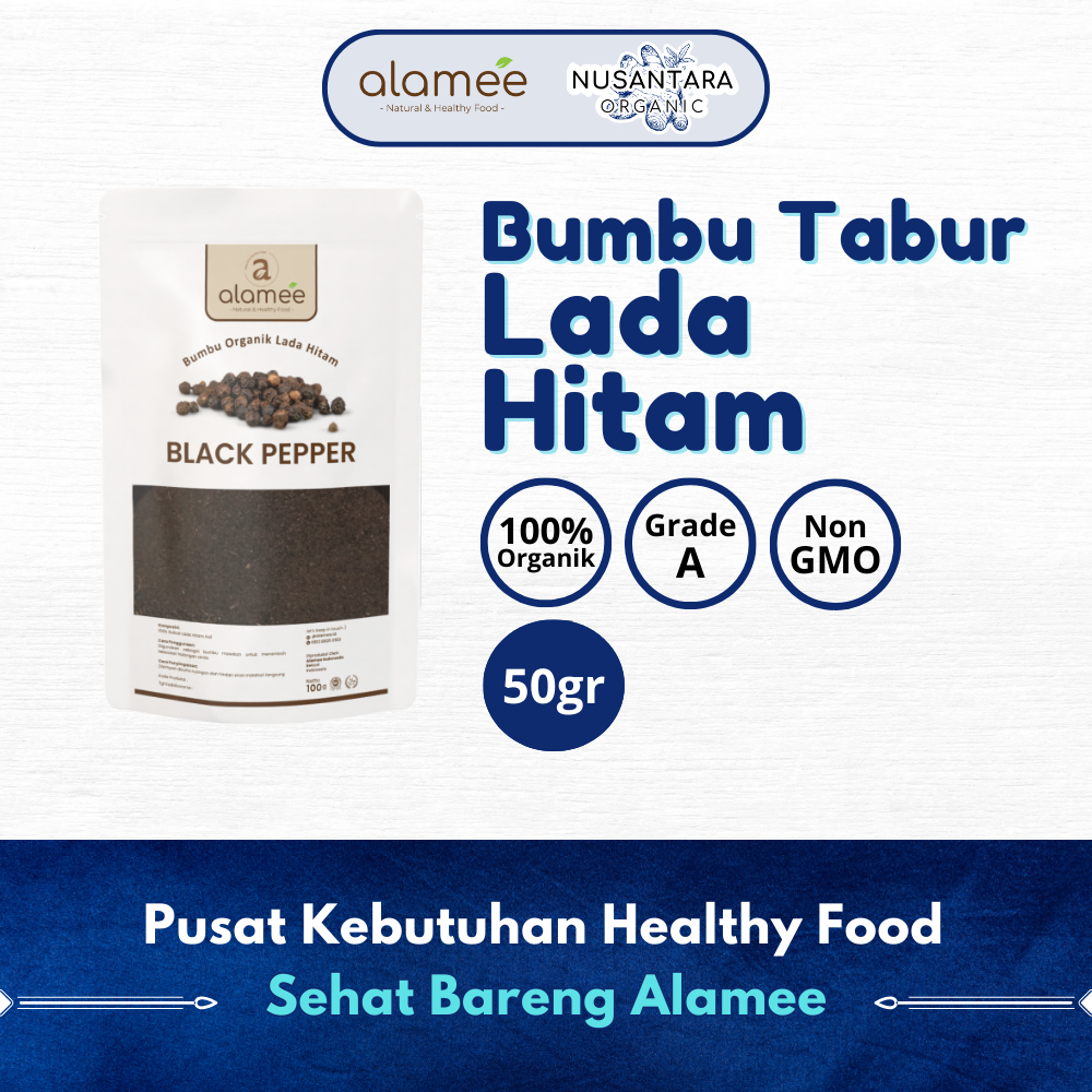 

ALAMEE 50gr Lada Hitam Bubuk Black Pepper Powder Bumbu Dapur Instan Blackpepper Nusantara Organic