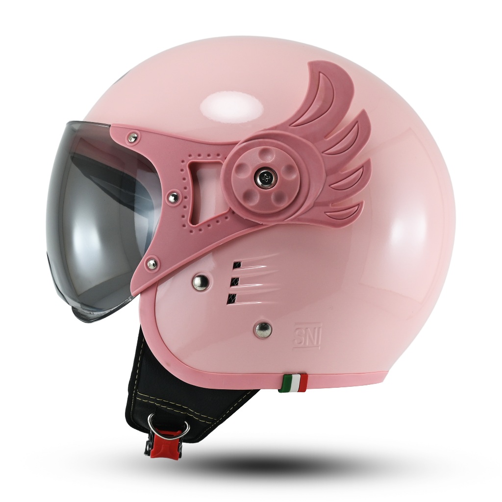 Helm Rsix Retro Pilot Italy Gundala Helem Bogo Cowok Cewek SNI