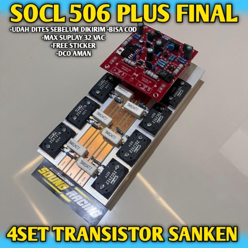 KIT POWER AMPLIFIER SOCL 506 PLUS FINAL SANKEN DRIVER SOCL 506