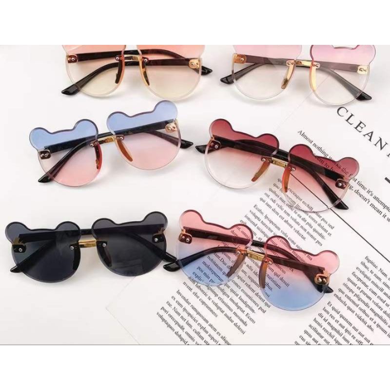 E ( E39 ) KACAMATA GRADASI ANAK KEKINIAN / KACAMATA 2 WARNA / KACAMATA ANAK BENTUK BERUANG