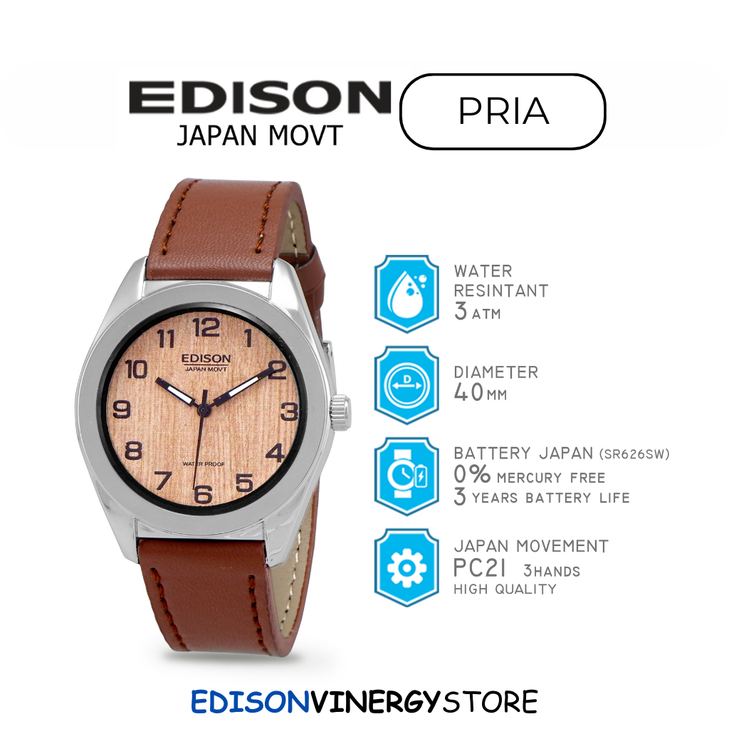Jam Tangan Couple Edison AR 251.1 Waterproof Japan Movement