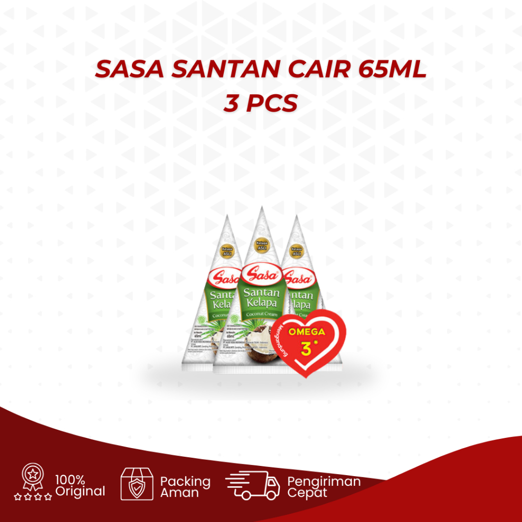 

Sasa Santan Cair 65ml ( Paket 3 Pcs ) | Santan Kelapa Instan Mengandung Omega 3