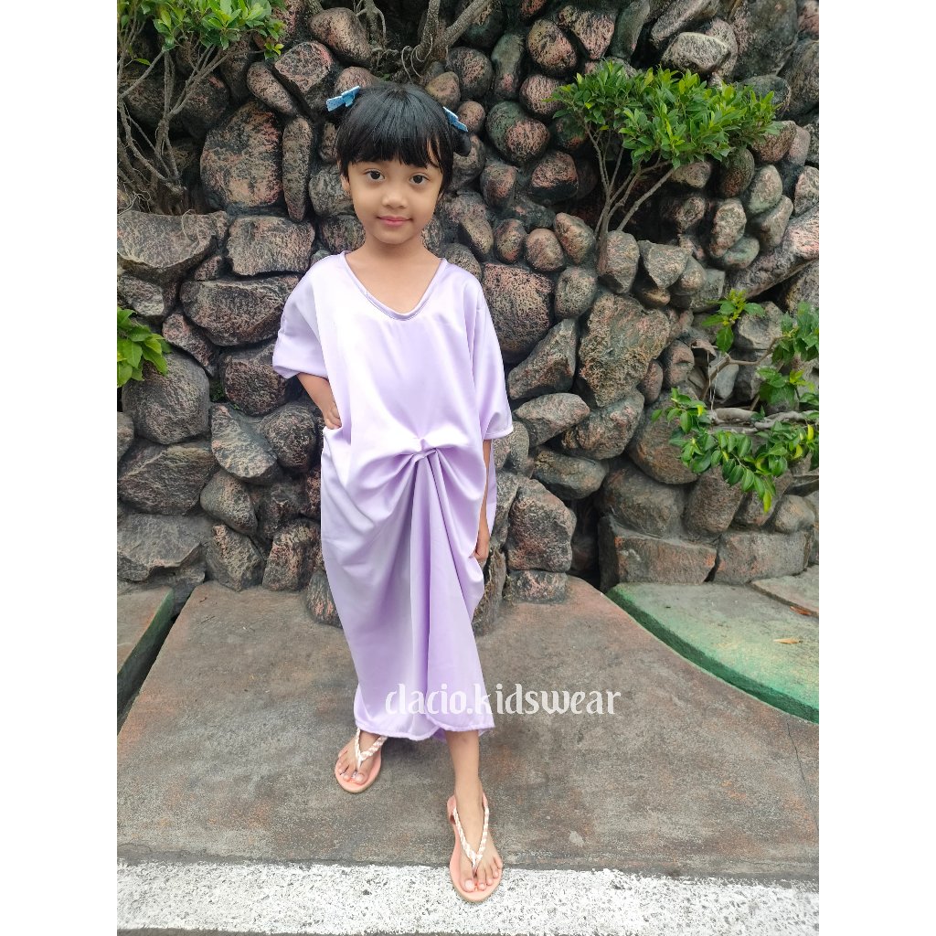 Baju Kaftan Anak Perempuan SAMANTHA Model  Simple Dan  Anggun Warna Lilac Usia 1 - 7 Tahun Bisa COD