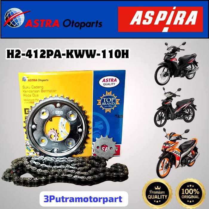 Gear Set Gir Set  H2-412PA-KWW-110H Rantai Motor Honda Revo Fit Revo Lama Gir Aspiraa