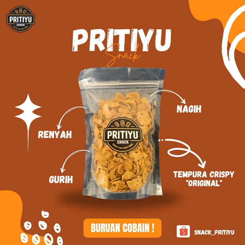 

Tempura Crispy 200gr PRITIYU SNACK Cemilan Gurih dan Renyah Rasa Original