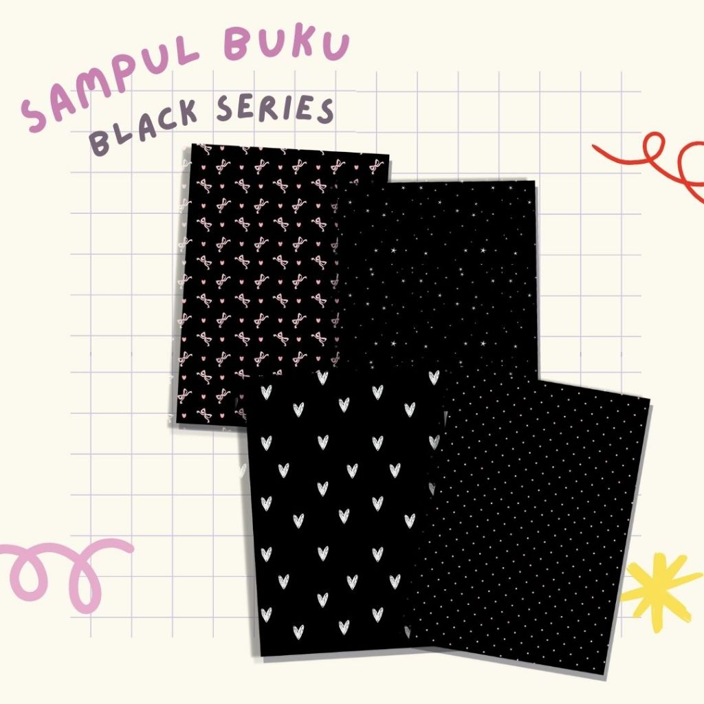 

Sampul buku aesthetic 4 lembar Black Hitam series