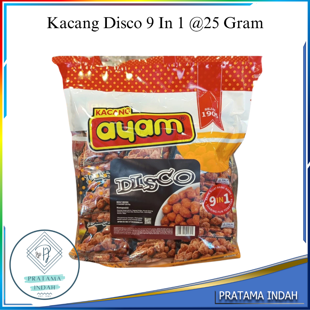 

KACANG AYAM DISCO 9 IN 1 @25GRAM CAMILAN KHAS MAKASSAR (HARGA TERMURAH GROSIR & ECERAN)