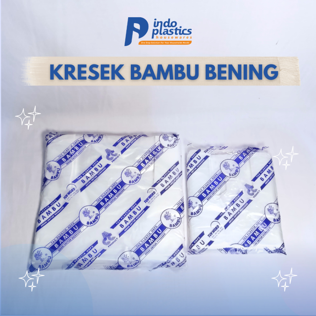 Kantong Kresek Bening Transparan Bambu Lila UK 15 & 24/Tas Kresek Hajatan Berkat