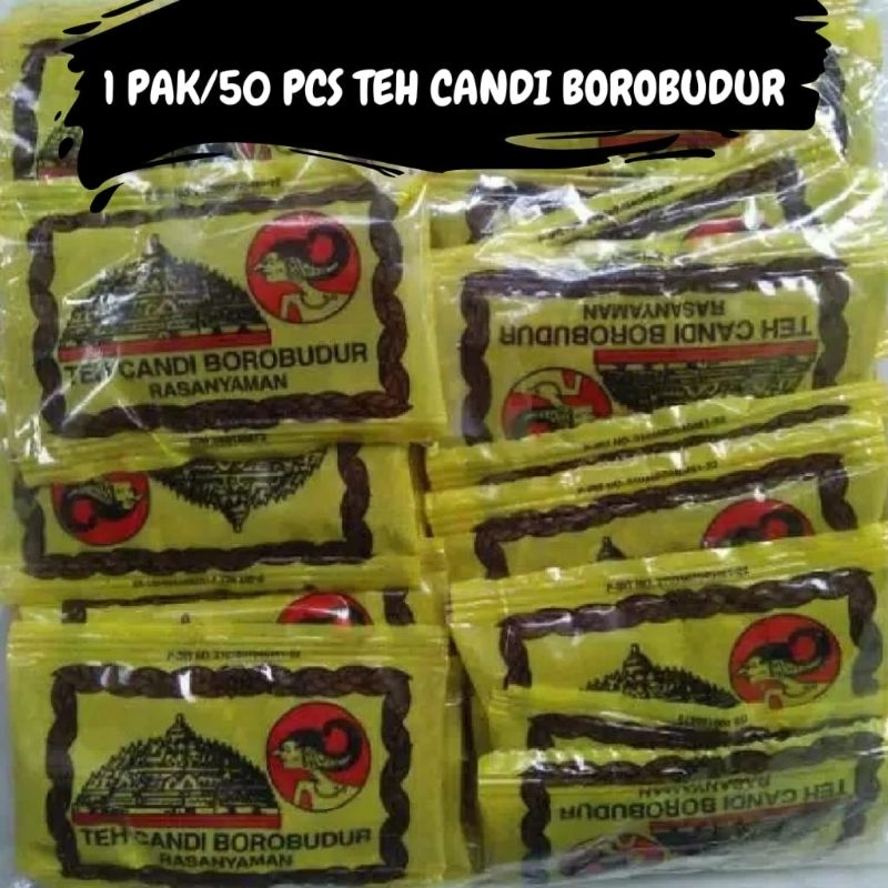 

1 PAK/50 PCS TEH CANDI BOROBUDUR KEMASAN SACHET 2 GRAM TStore