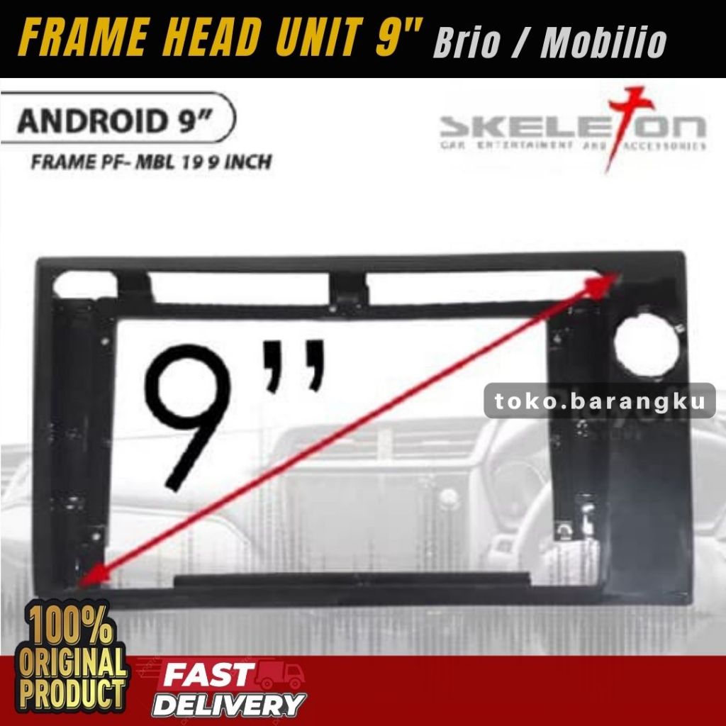 Frame Head Unit Android 9 Inch Honda Brio Mobilio