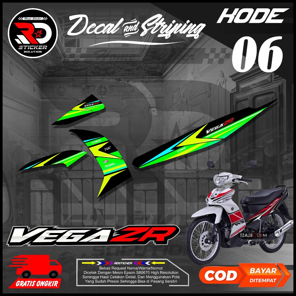 STRIPING MOTOR VEGA ZR MURAH STICKER STRIPING VEGA ZR